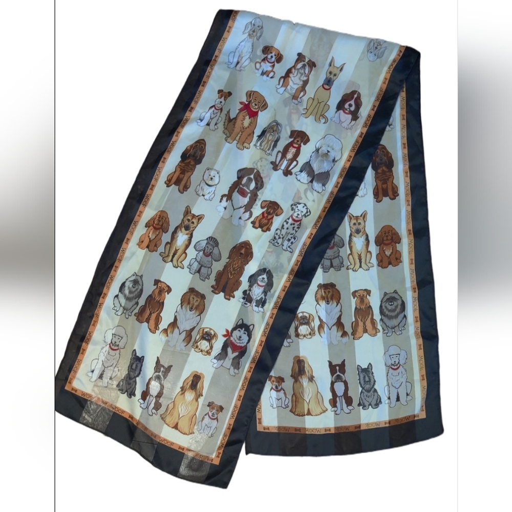Dog Patterned Woof Scarf - Picture 1 of 3